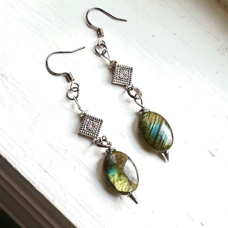 Labradorite and silver earrings